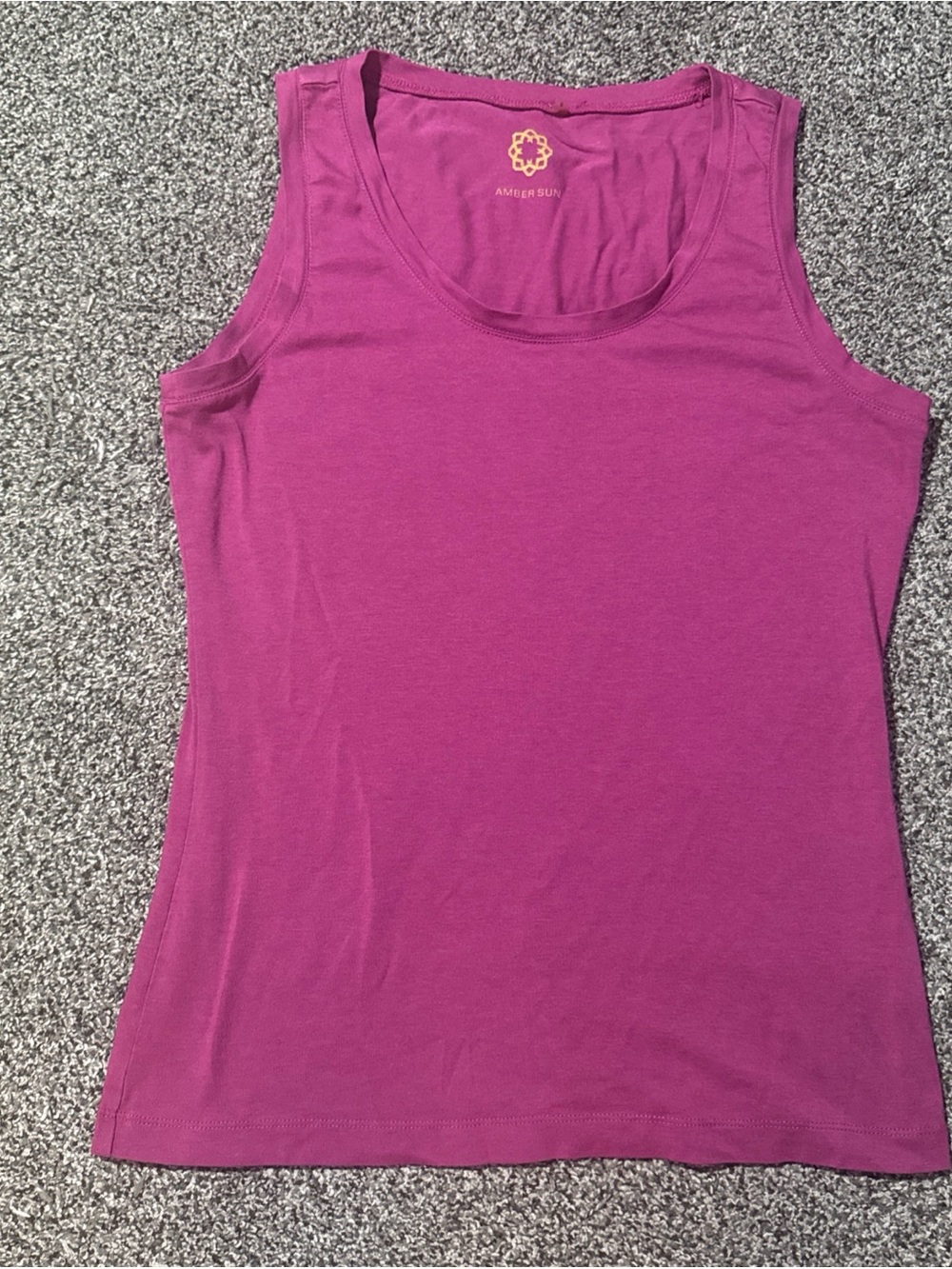 Amber Sun Tank Top Red (S) Small Cotton Blend Mauve Magenta Purple Women
